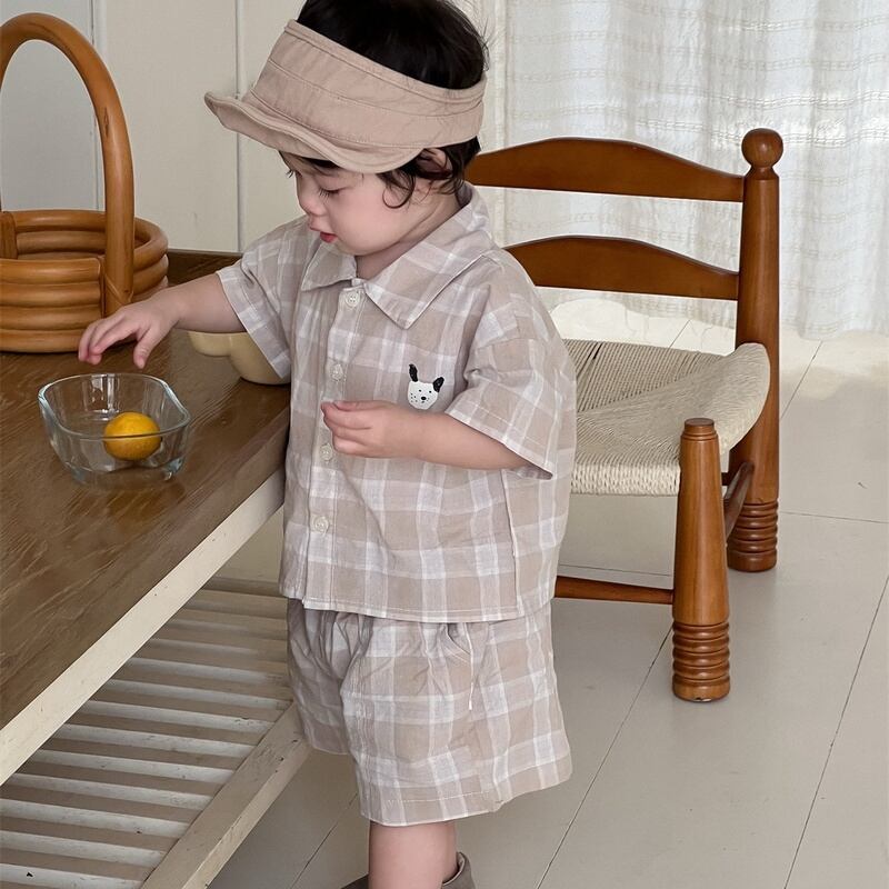 【BABY】韓国風 チェック柄セットアップ