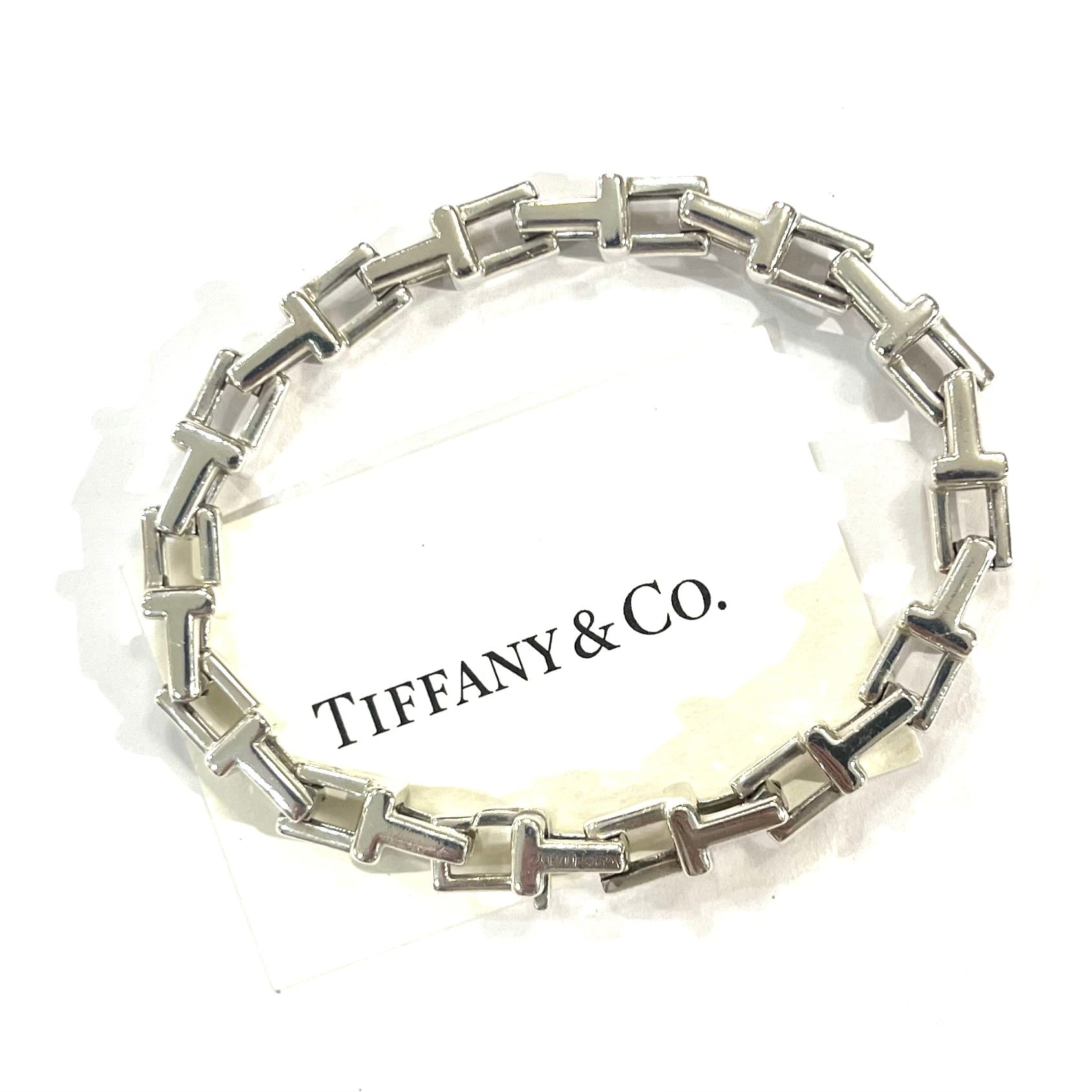 激レア【TIFFANY&CO. 】2766 ボリューム 重厚感Tモチーフ リンク