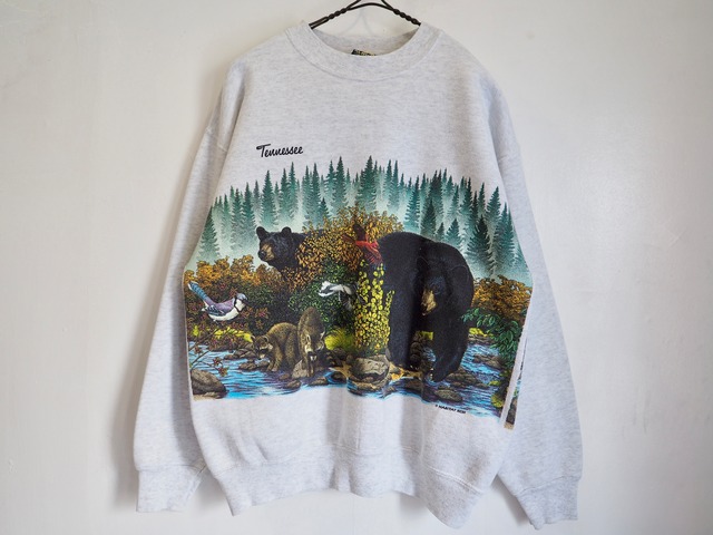 1990’s USA HILLER Tennessee Bear Print Sweatshirt／M