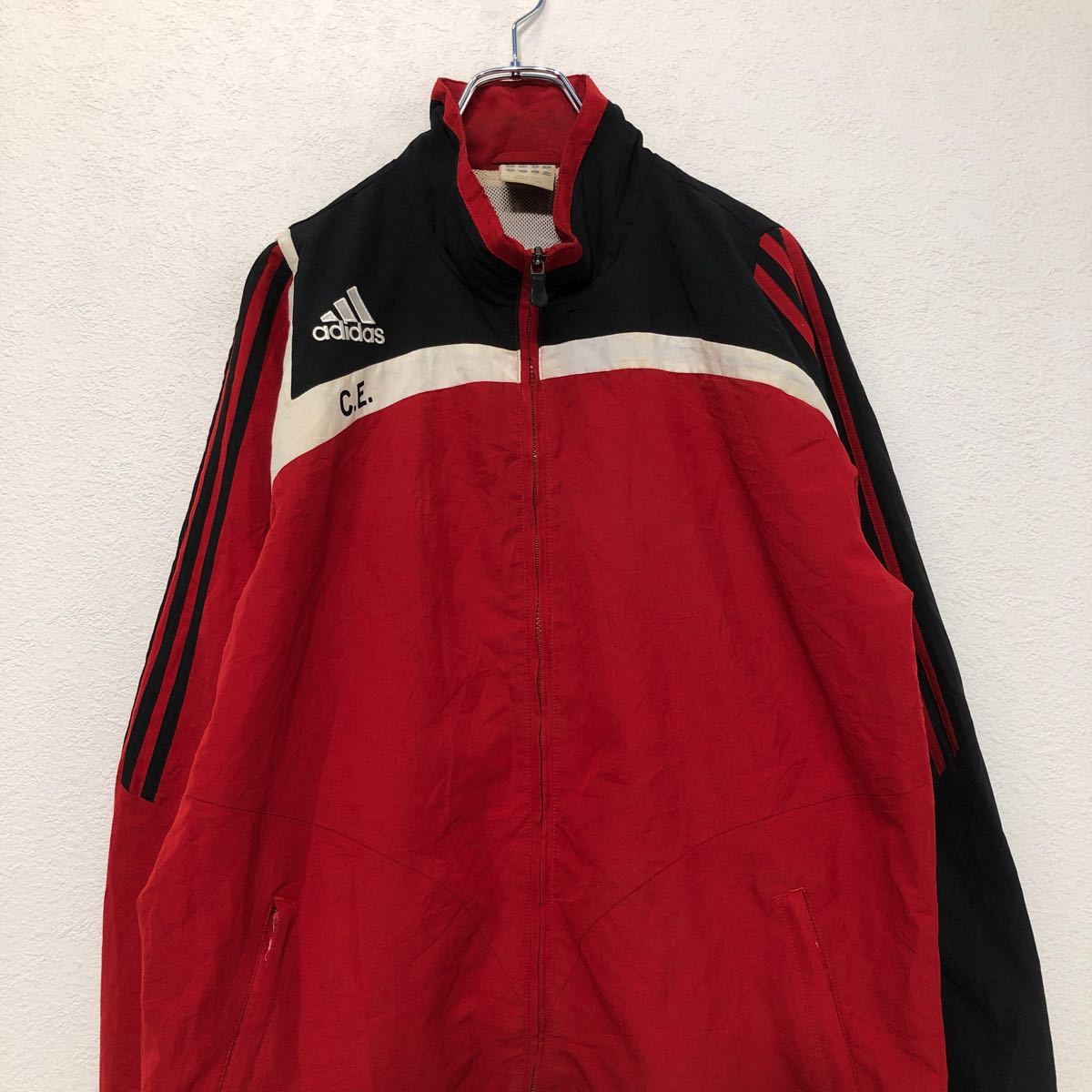 adidas トラック ジャケット 42/44 XL〜 レッド ブラック ホワイト
