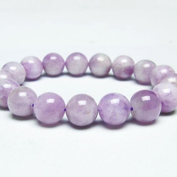 クンツァイト ブレスレット 12mm ミルキークンツァイト ブレス 一点物 メール便可 [M便 1/10] 111-46426