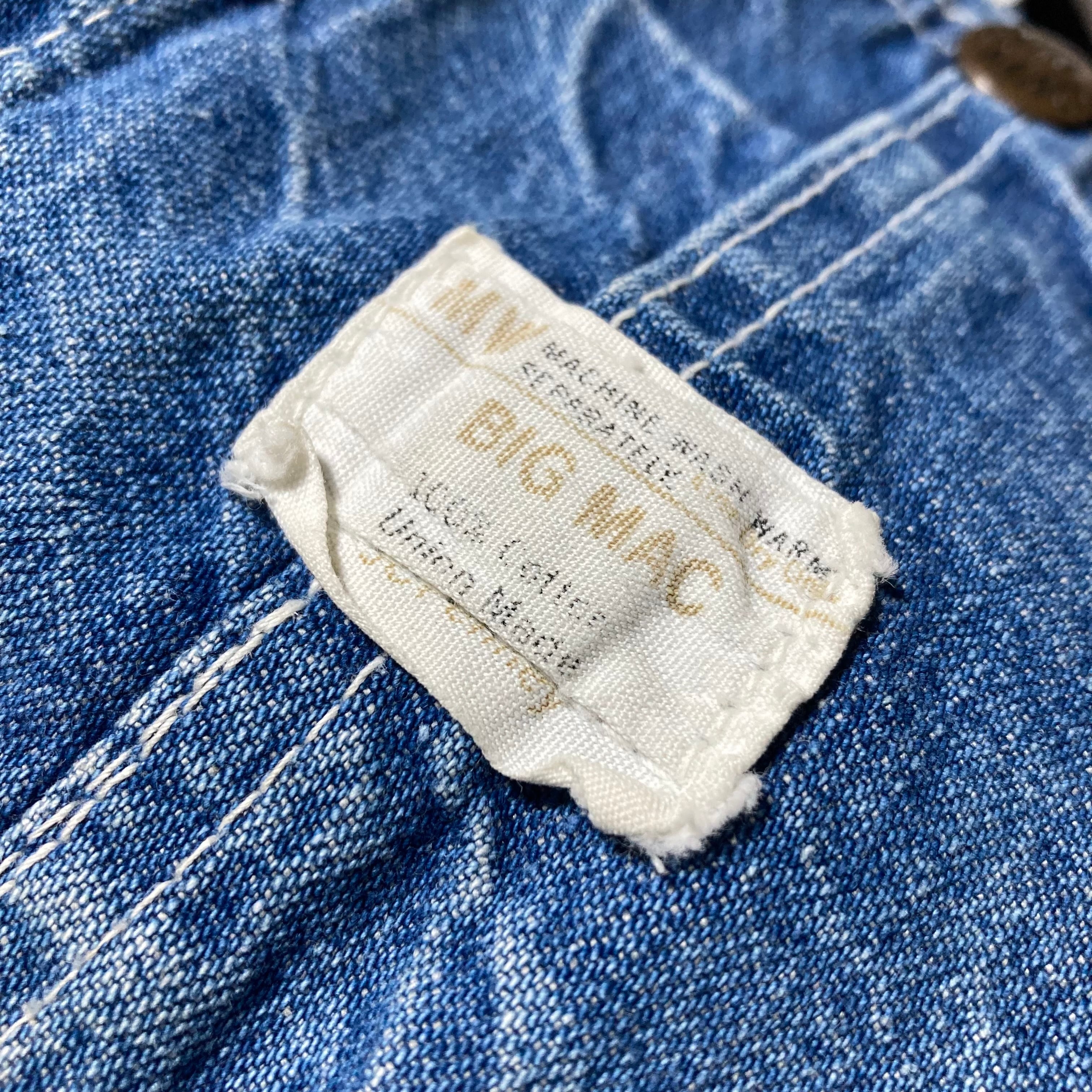 70s USA製 Big Mac オーバーオール ヴィンテージ W108cm XL インディゴ