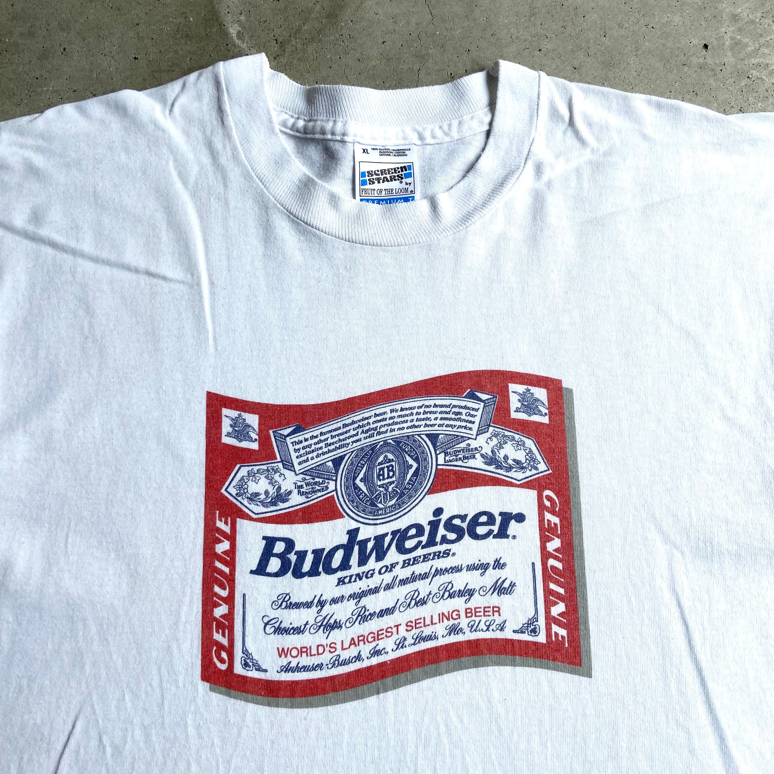 90年代 Budweiser 企業ロゴ プリントTシャツ メンズXL 古着 90s 