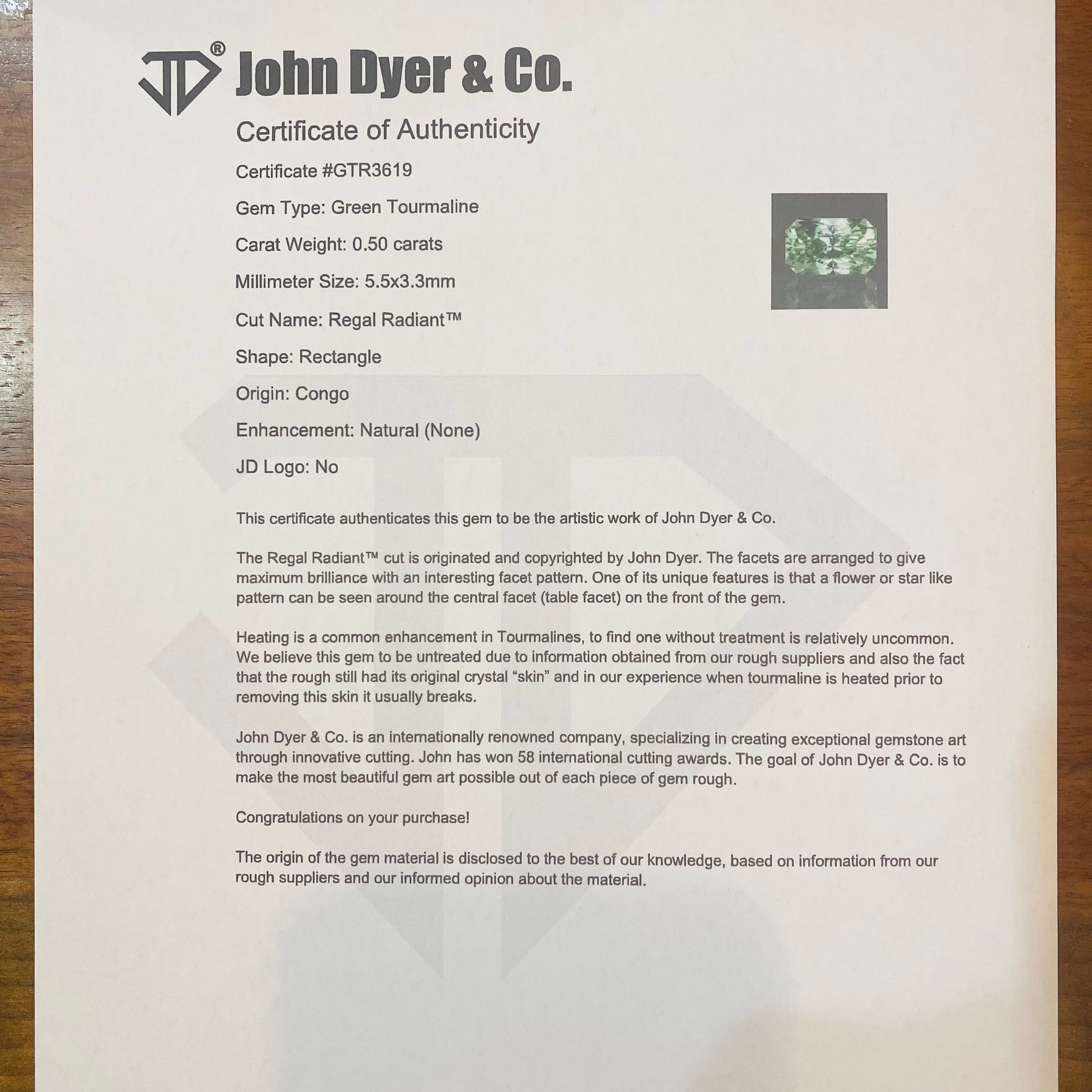 ジョンダイア氏カットのトルマリン