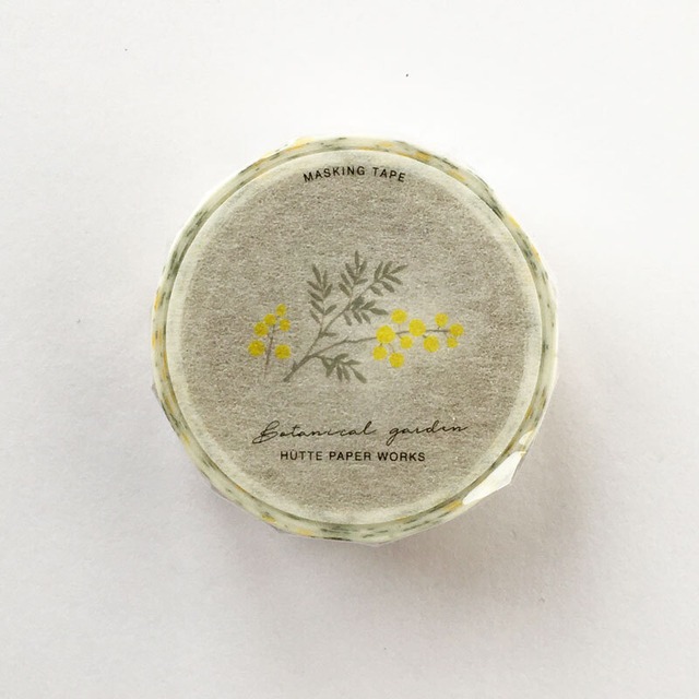Hutte paper worksマスキングテープ ミモザ/ホワイト PMT-077