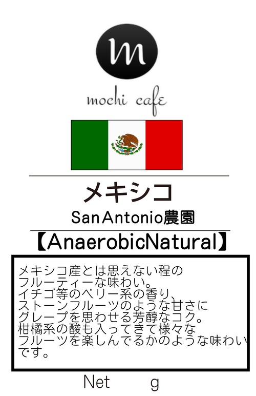 メキシコ San Antonio農園 Anaerobic Natural 200g