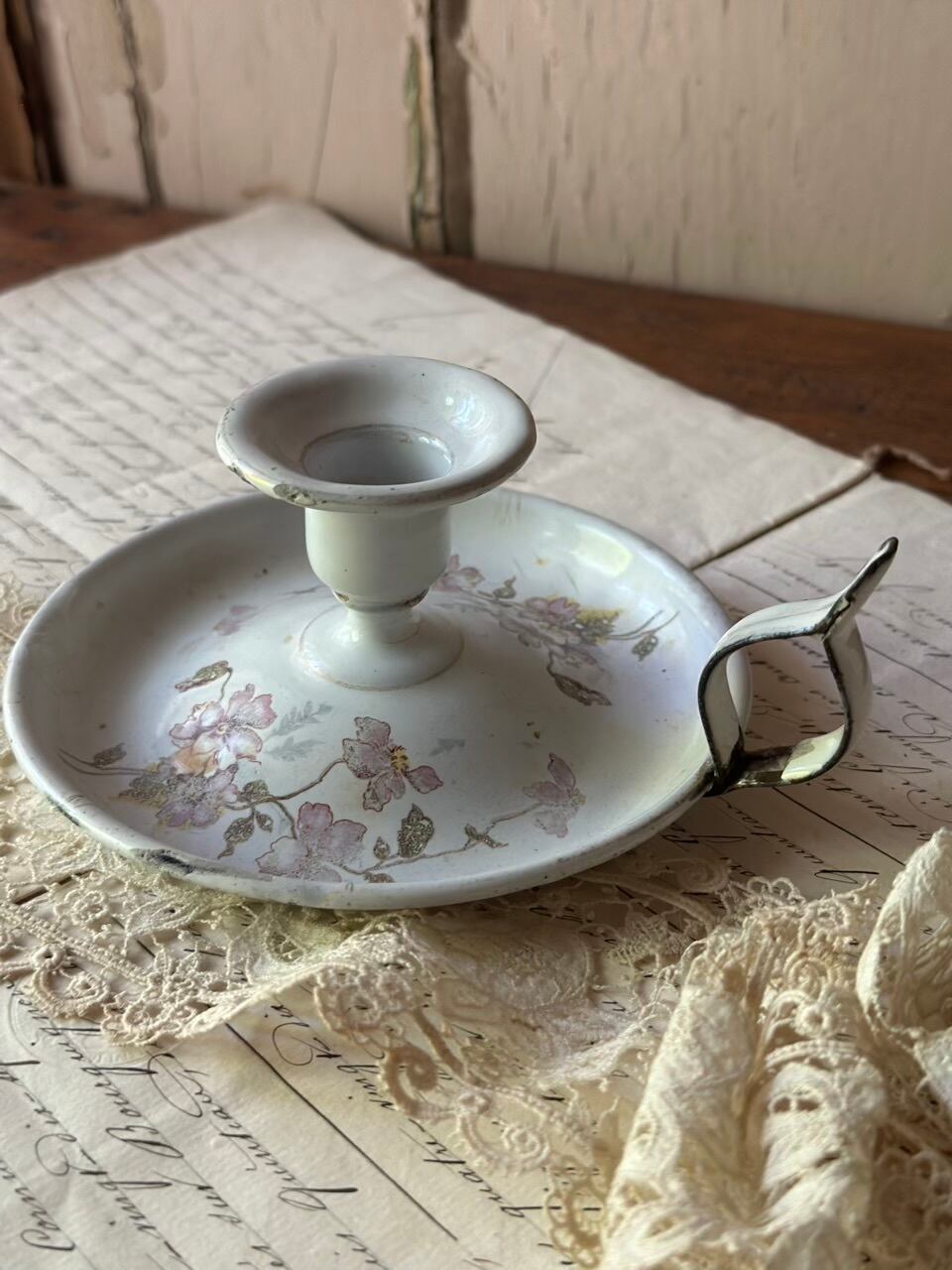 ホーローキャンドルスタンド すみれ柄 B&W社製 | Brocante de La