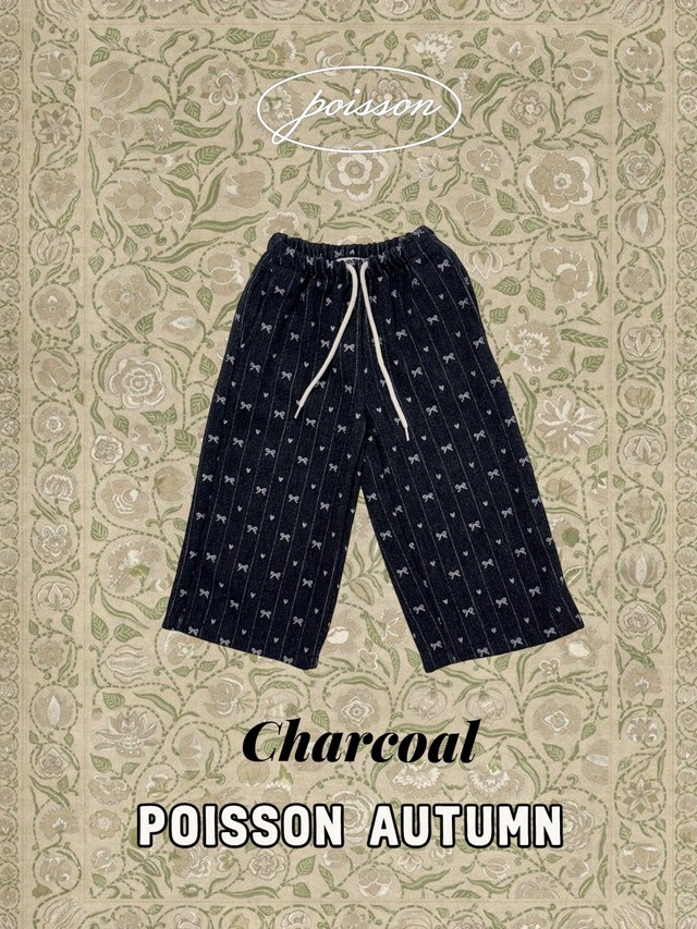 【取寄】poisson｜ribbon pants｜リボンパンツ｜S-JM｜kids&jr｜26 autumn