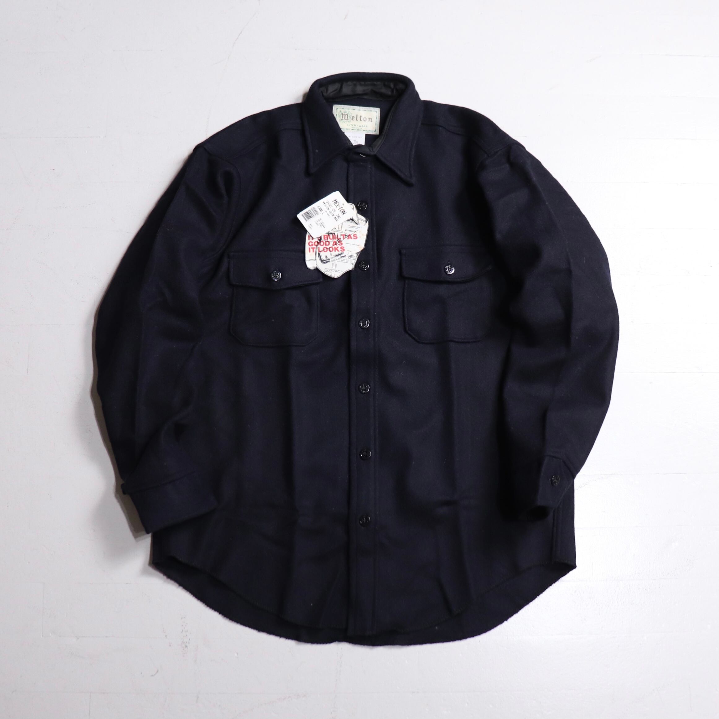 1990s DEAD STOCK "melton" U.S.Navy  CPO Shirt L C606