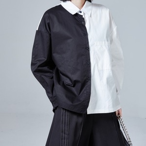 バイカラーパッチポケットシャツ　D0314