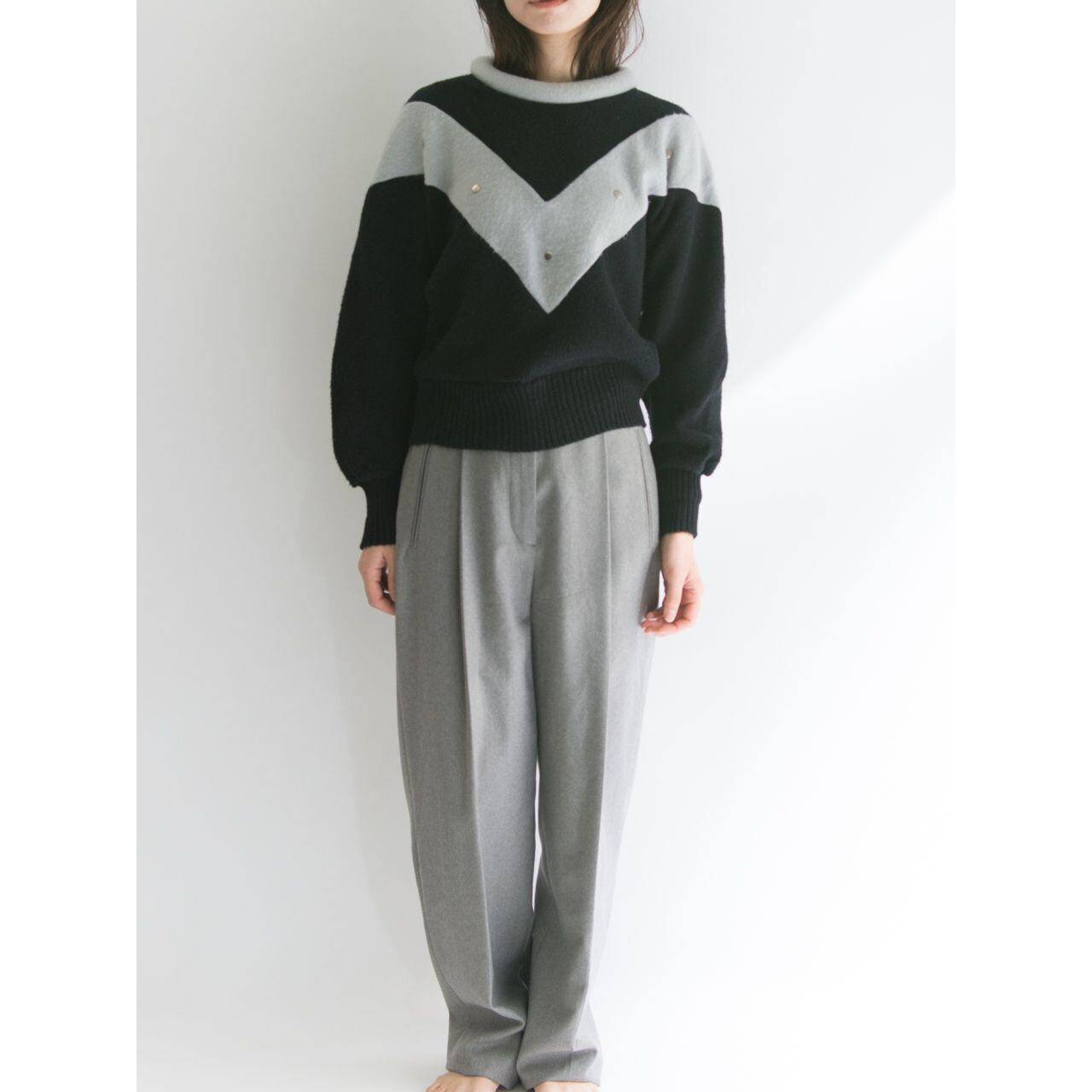 【Made in Germany】Roll neck knit pullover（ドイツ製 ロールネックニットプルオーバー）1d