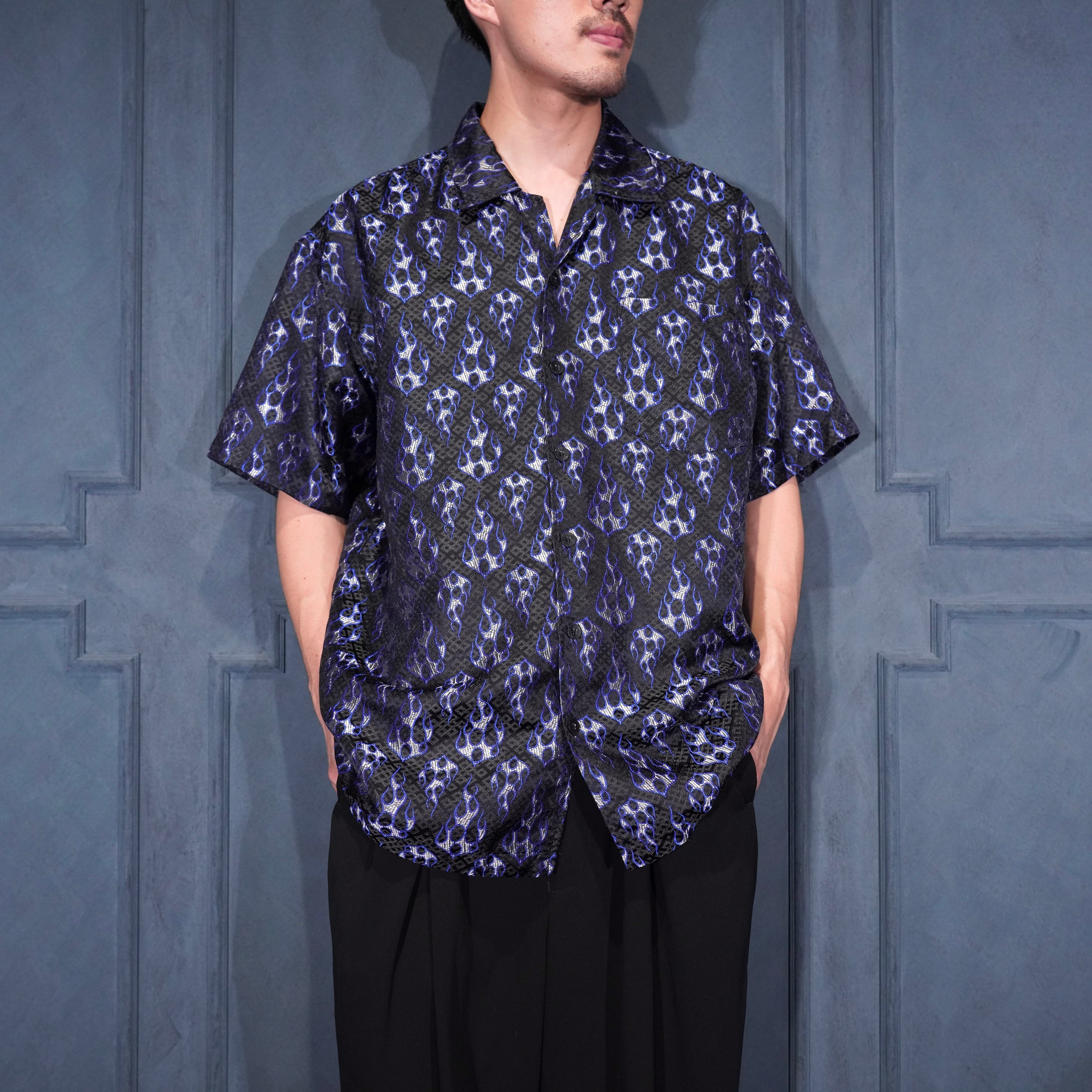 USA VINTAGE HABAND HALF SLEEVE EMBROIDERY DESIGN CUBA SHIRT 