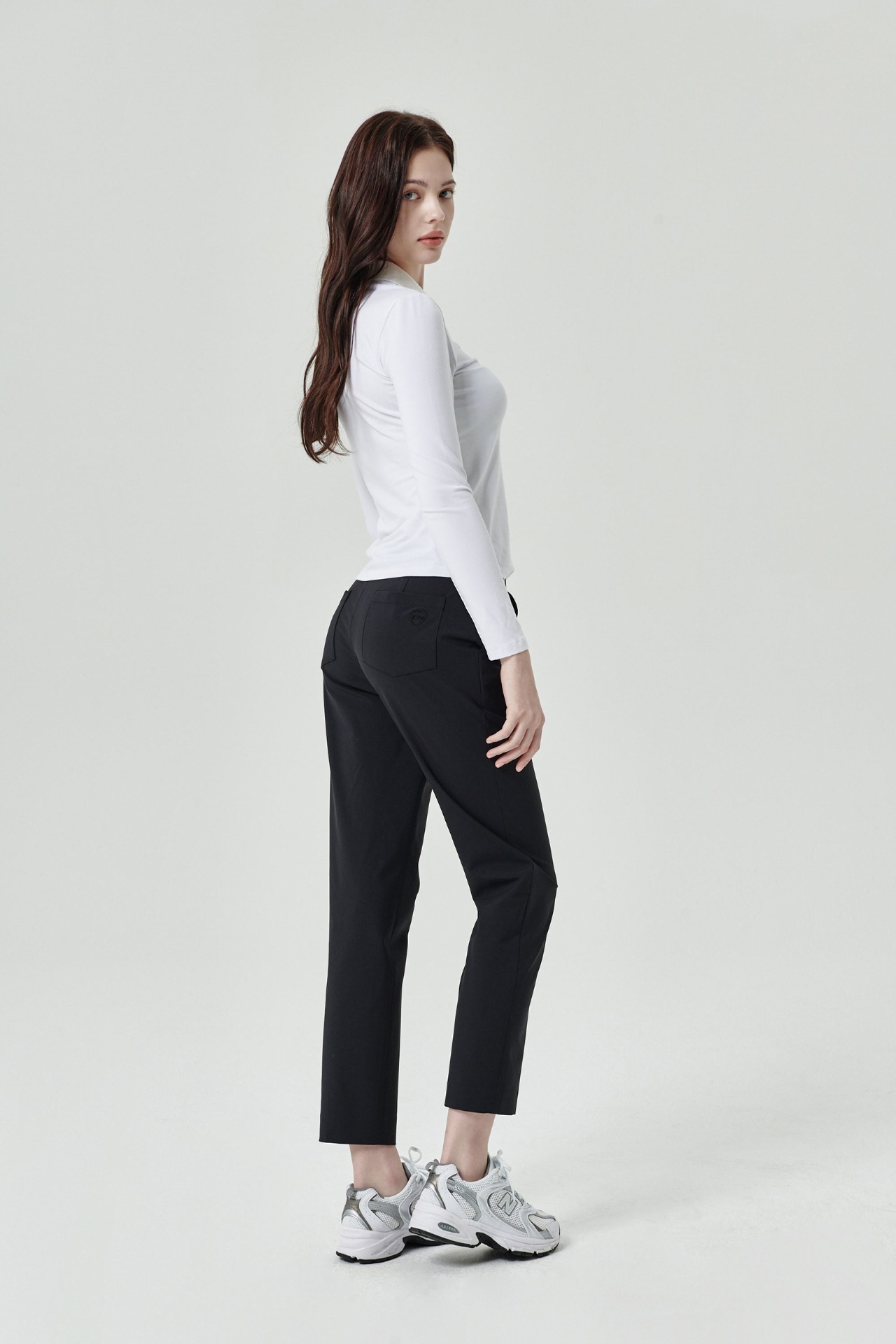 GOXO ゴーエックスオー VネックスリムフィットカラーTシャツ ホワイト