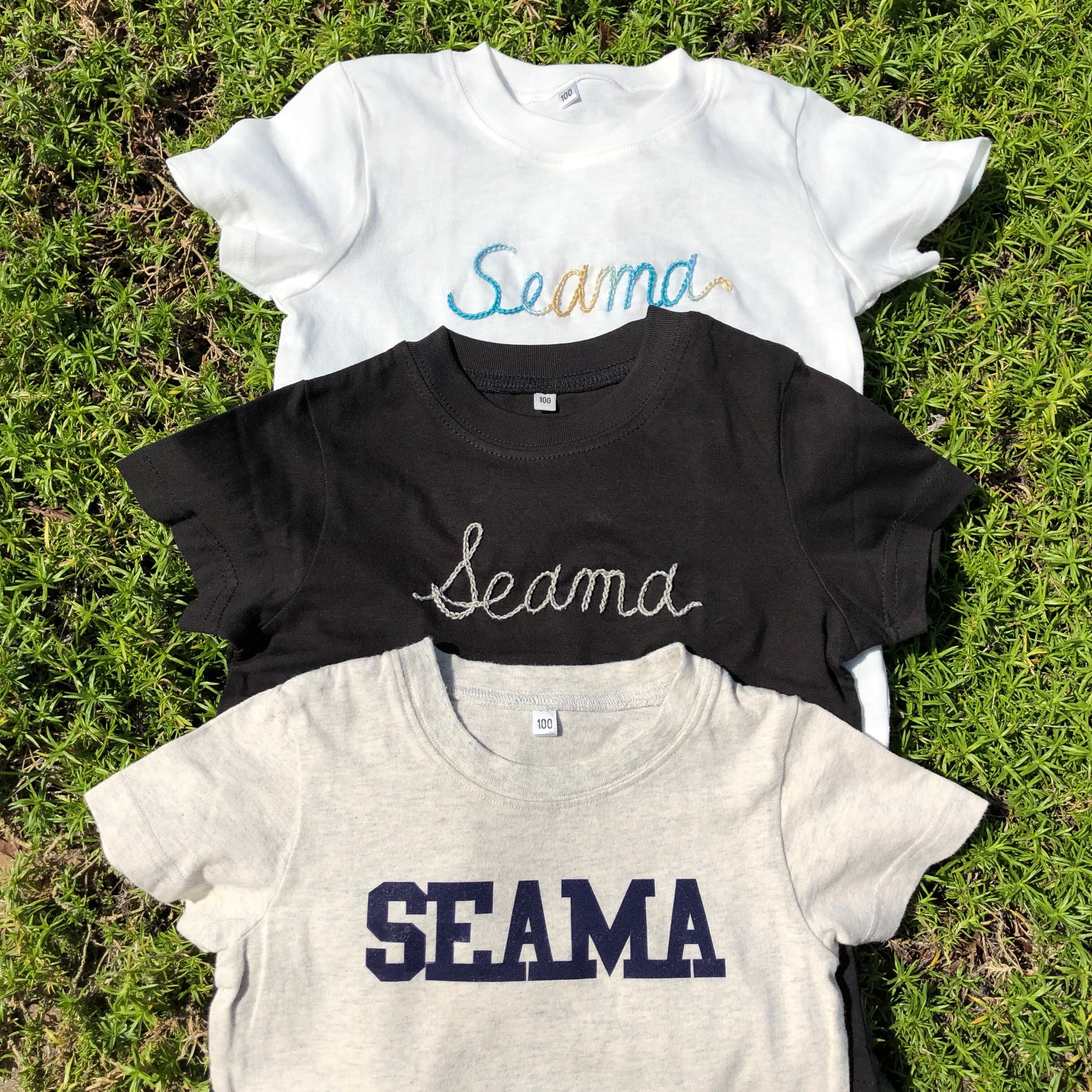 80〜100） イニシャル・アルファベット刺繍Tシャツ | 名入れ刺繍