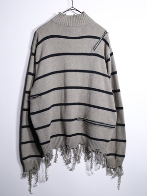 REMAKE / zipper custom border bolo knit