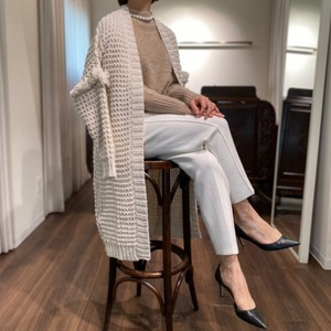 low/g long knit cardigan off/white