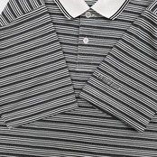 ゴルフ◆TOURSTAGE ツアーステージ ボーダー柄 半袖 ドライ ポロシャツ シャツ Mサイズ/ブラック×ホワイト/スポーツ