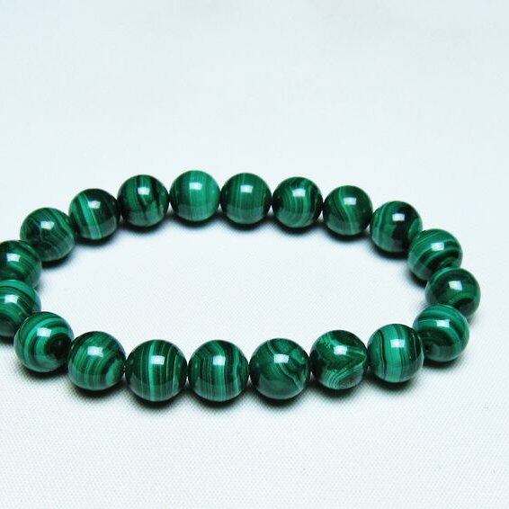 マラカイト ブレスレット 10mm 一点物 メール便可 [M便 1/10] 111-40478