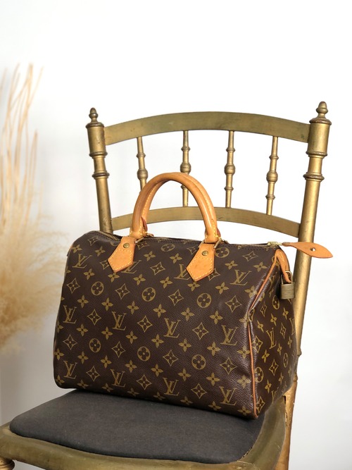 LOUIS VUITTON ルイヴィトン モノグラム ハンドバッグ ブラウン PVC レザー スピーディ30 M41108 ボストン vintage ヴィンテージ オールド 5ah28h