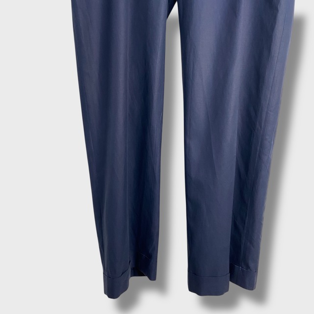 90s ラルフローレンPOLOGOLF シルクコットンタックスラックス　ネイビー