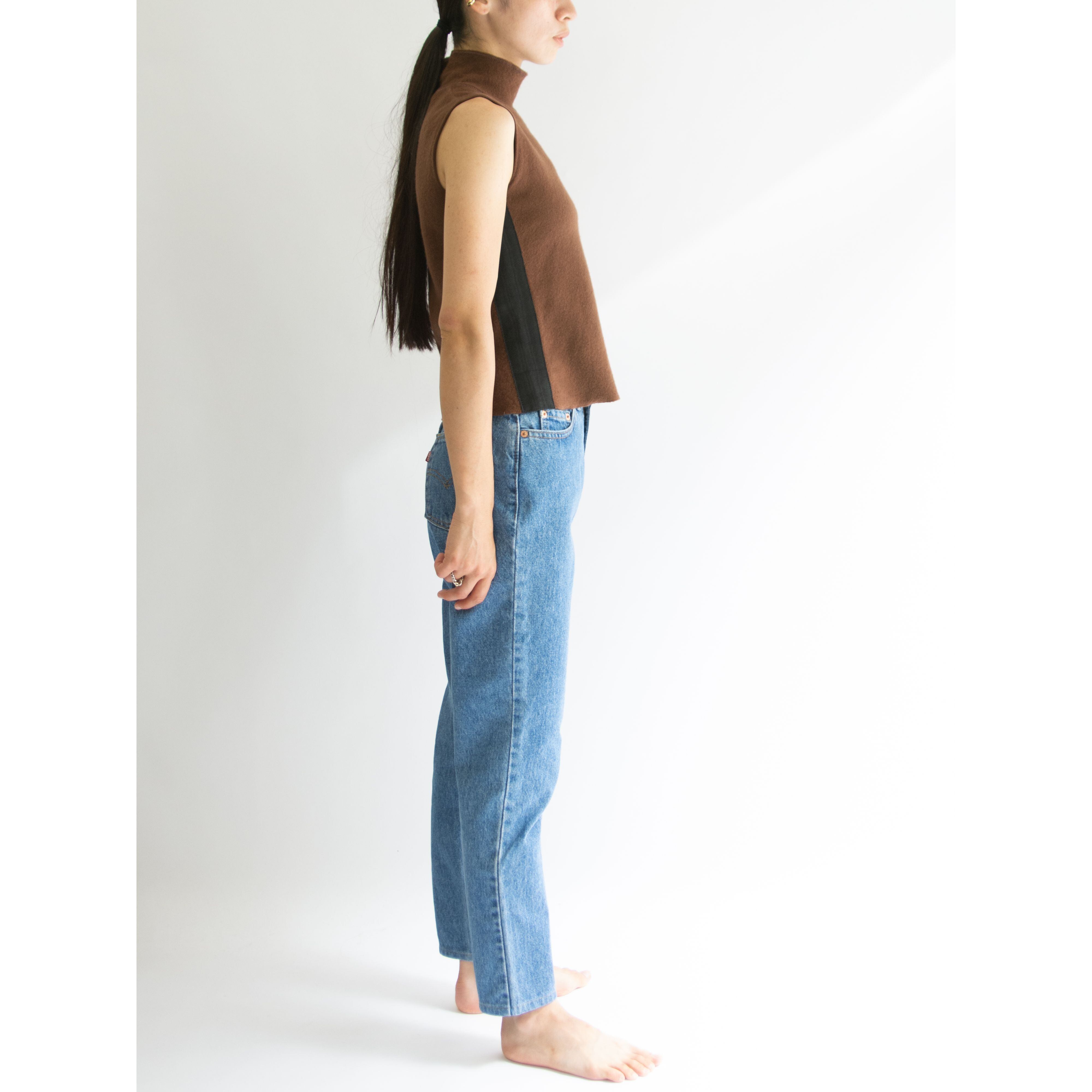 【Salvatore Ferragamo】Made in Italy 100% Wool High Neck Sleeveless Top(サルヴァトーレ フェラガモ イタリア製ハイネック ウールノースリーブトップス)