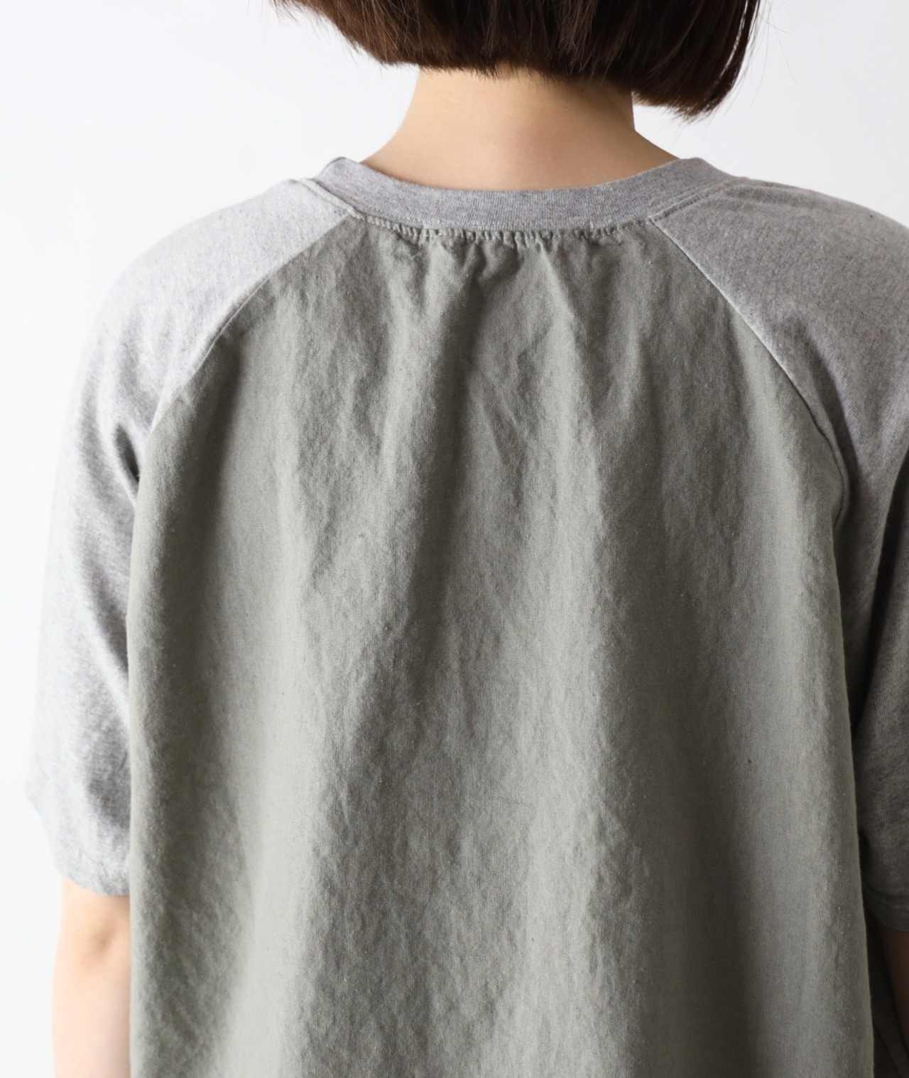 CUORE STORE/コットン異素材ラグランTシャツ