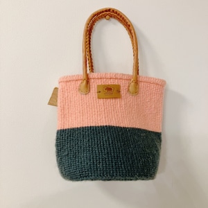 wool bag S = pink gray =
