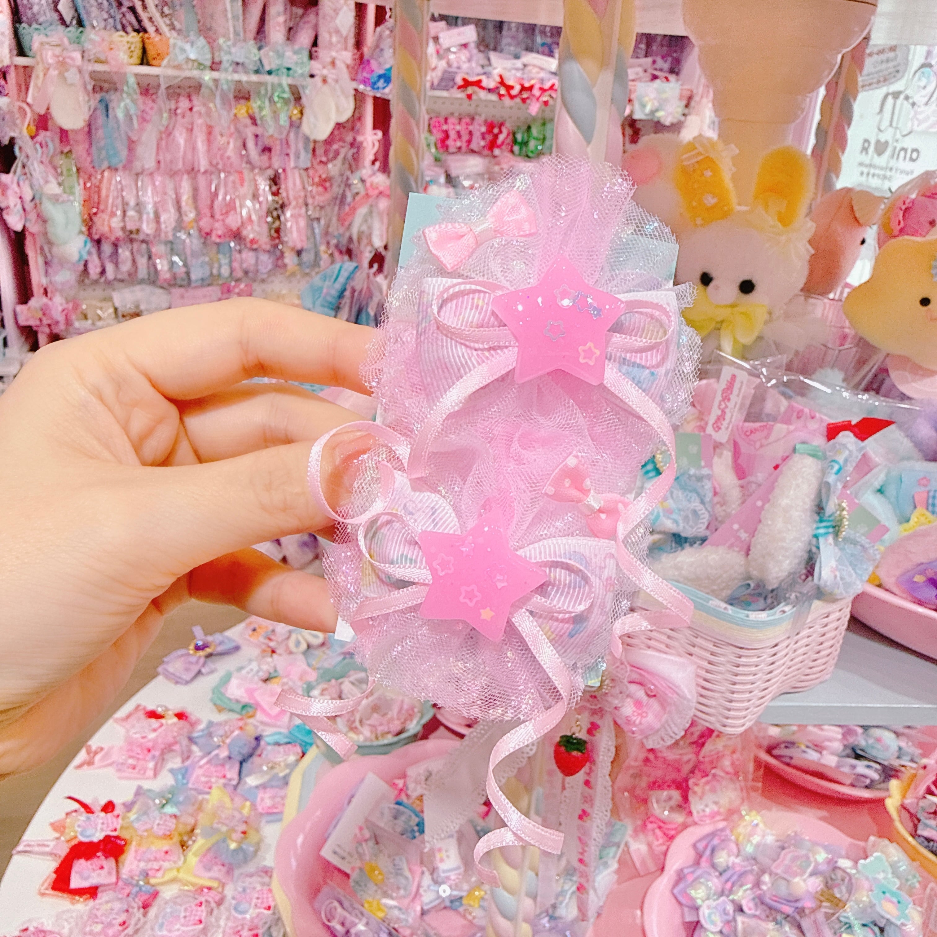 【P6】12-9チュールツインヘアクリップ