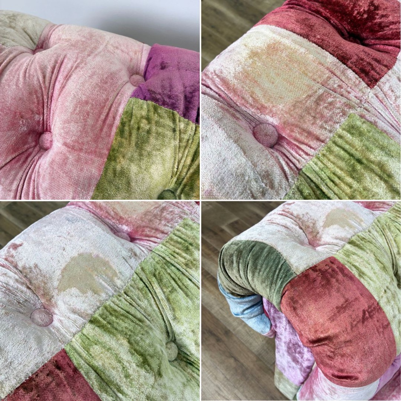HALO BENSINGTON 2P SOFA ハロー ベンジントン 2P ソファ VELVET PATCHWORK BOHEM ベルベット パッチワーク 二人掛けソファ ヴィンテージ風【中古】【400サイズ】