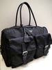 美品18万◆PRADA プラダ ノートPC対応ビジネス可 大容量 ダブルフラップ ミニボストン型 トート バッグ 黒◆ 使い勝手抜群の大容量モデル♪
