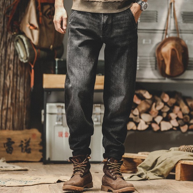 Vintage wash tapered denim ( 2color )