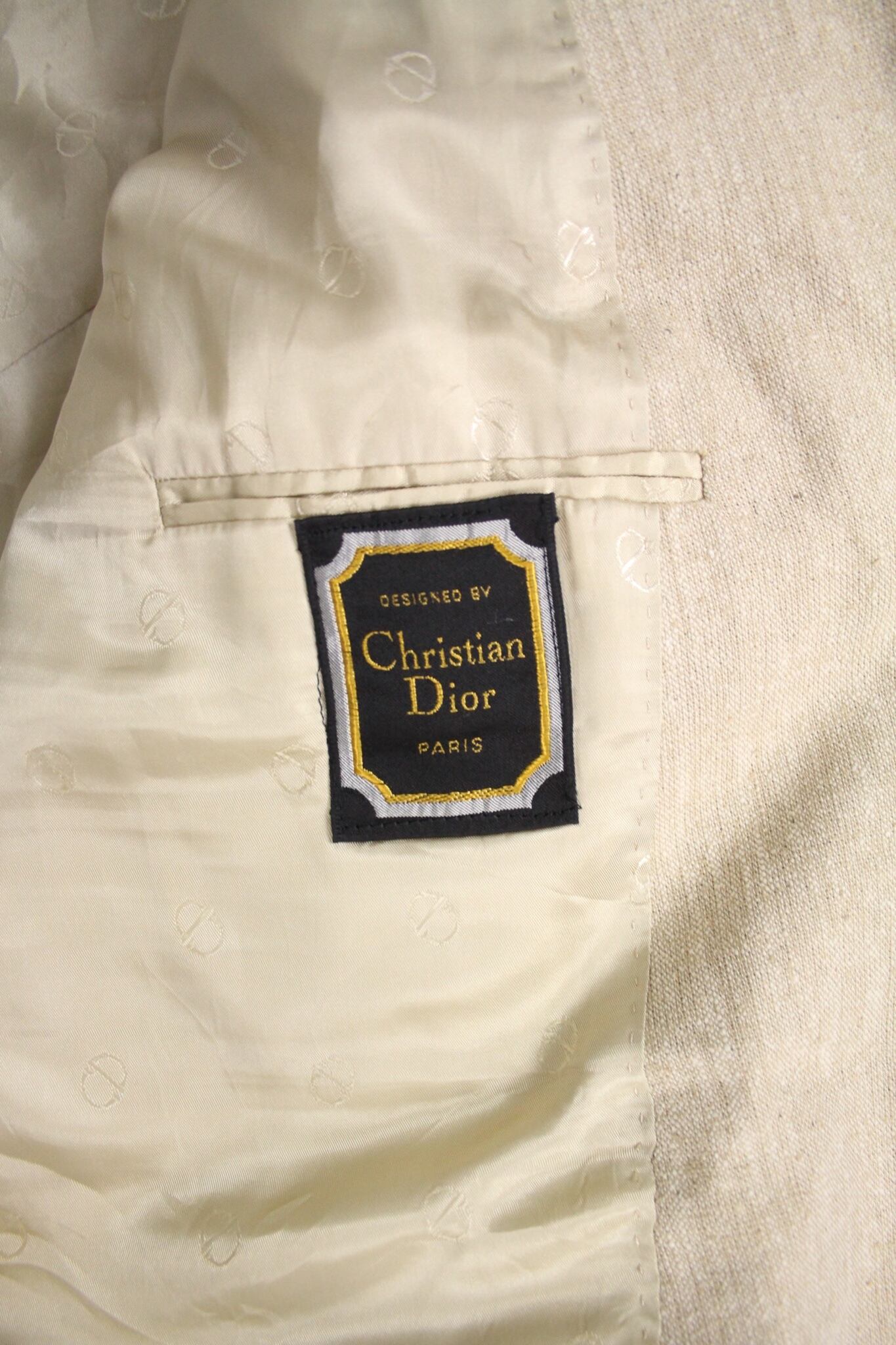 1980s Christian Dior リネン サマーテーラードジャケット 【OT-4924