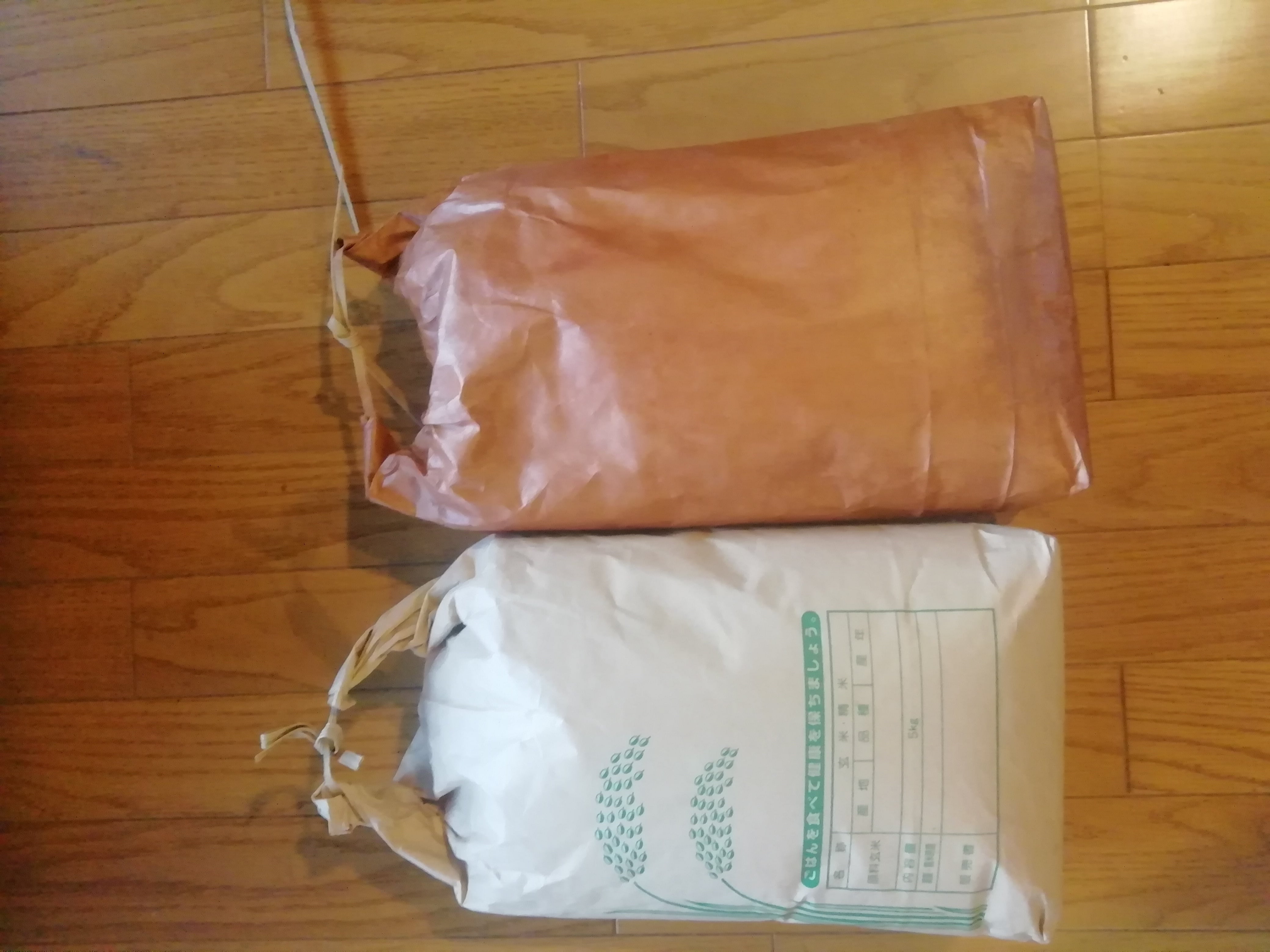 柿渋塗り米袋5キロ 無地 3回塗り | 備後尾道柿渋商店（びんごおのみち