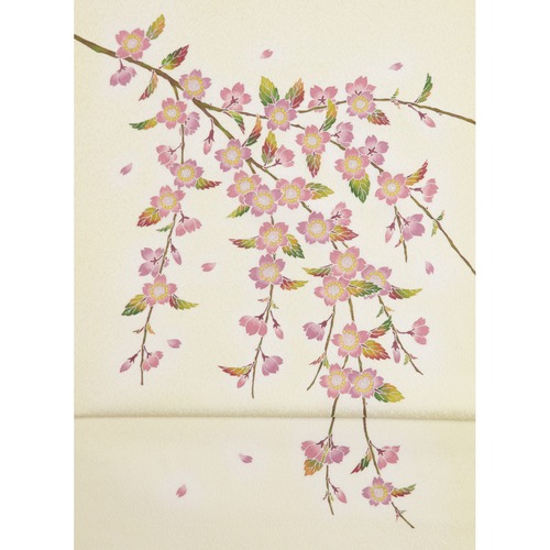 手描き友禅 染名古屋帯「枝垂れ山桜」
