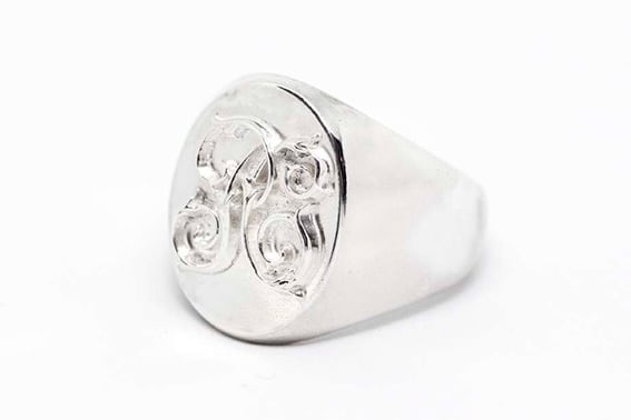 SIGNET RING ALL SILVER (LARGE SIZE) #9-25号 | Peanuts&Co