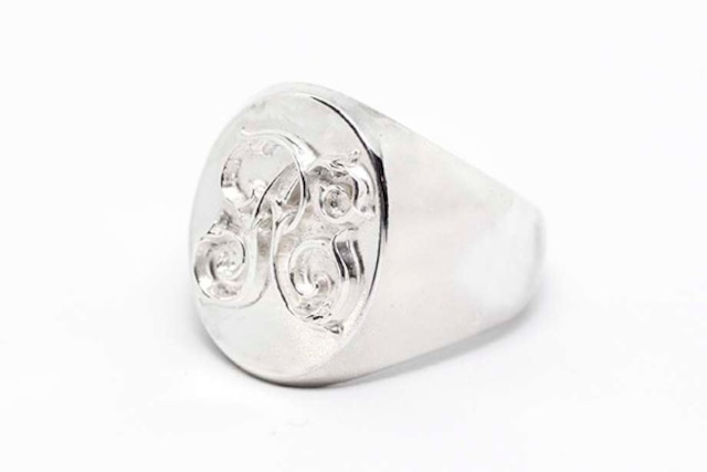 SIGNET RING ALL SILVER (LARGE SIZE)