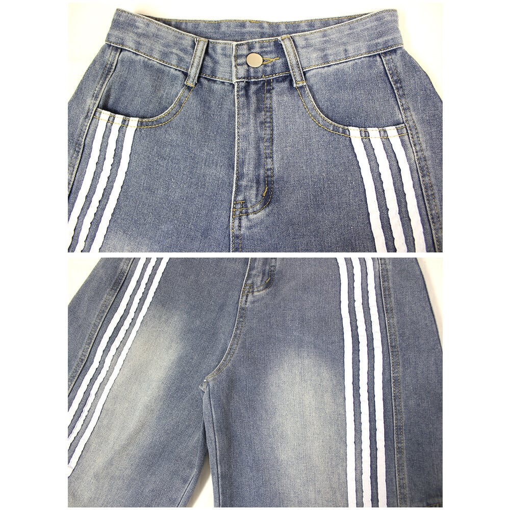 ラインデザインデニムカーブパンツ | M-CLOSET