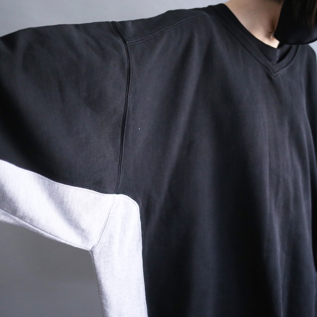 bi-color super wide over silhouette sweat trainer