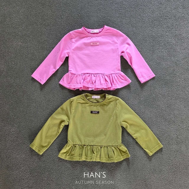 【取寄/韓国直送】Hans ピンフリルTシャツ｜秋服｜韓国子供服｜26/AT