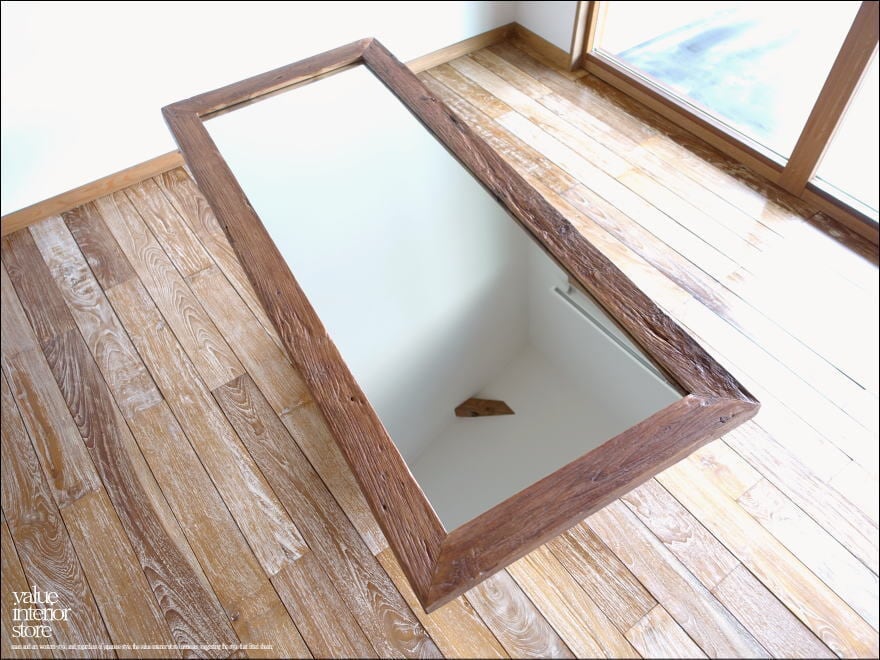 オールドチーク総無垢 ミラー140cm L/A05 姿見 鏡 全身鏡 古材 全身用