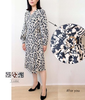 大人シックなモノクロ花柄ワンピース_e0022110042