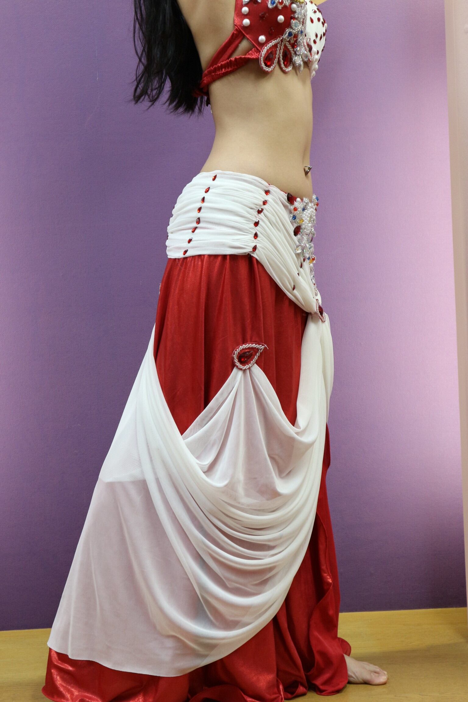 エジプト製ベリーダンス衣装 赤&白 | shamirajapan powered by BASE