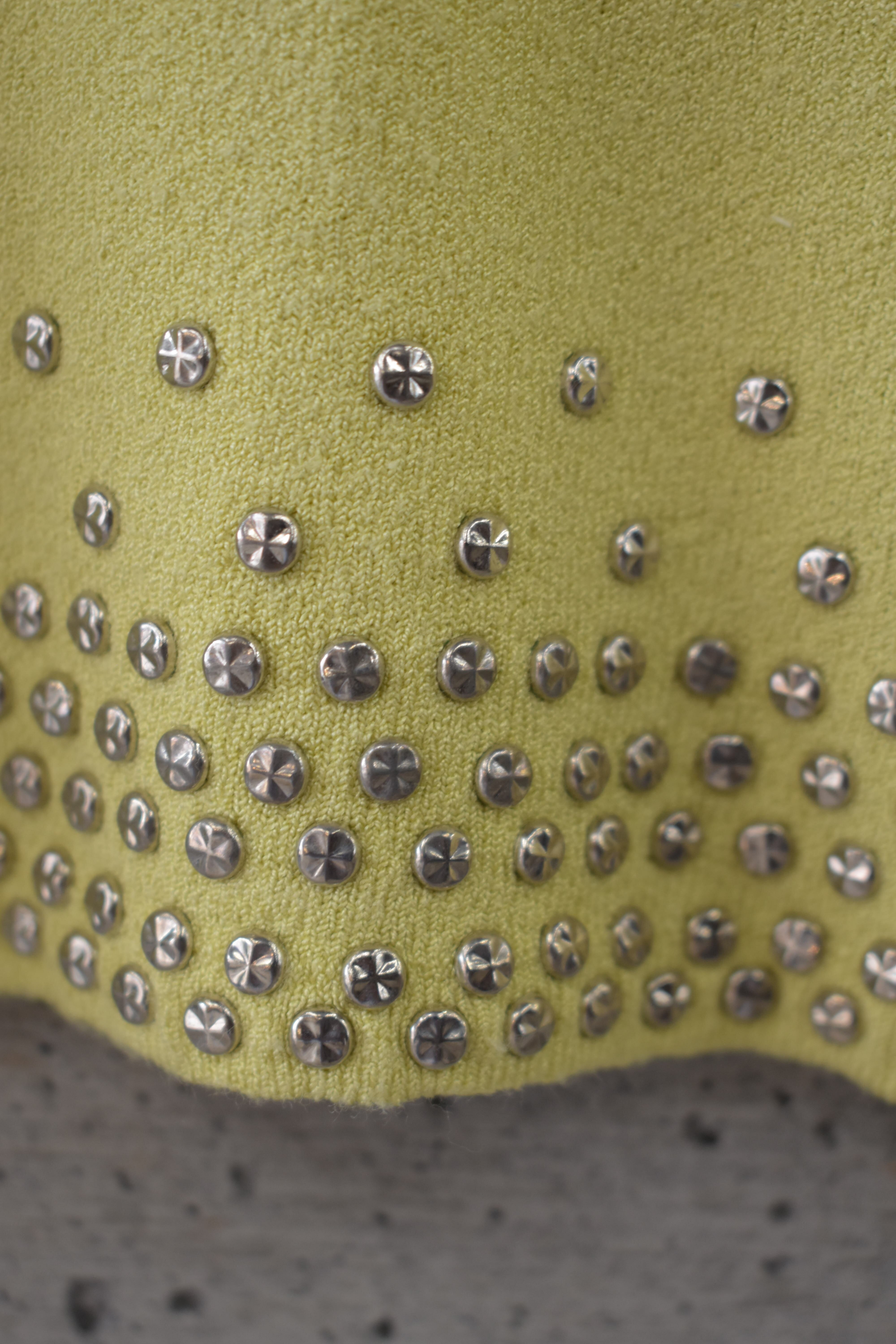 Yellow knit with studs