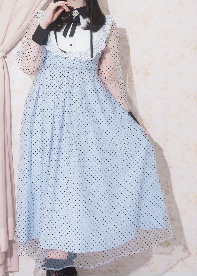 【ManonMimie】Classic Dot Tulle Long OP