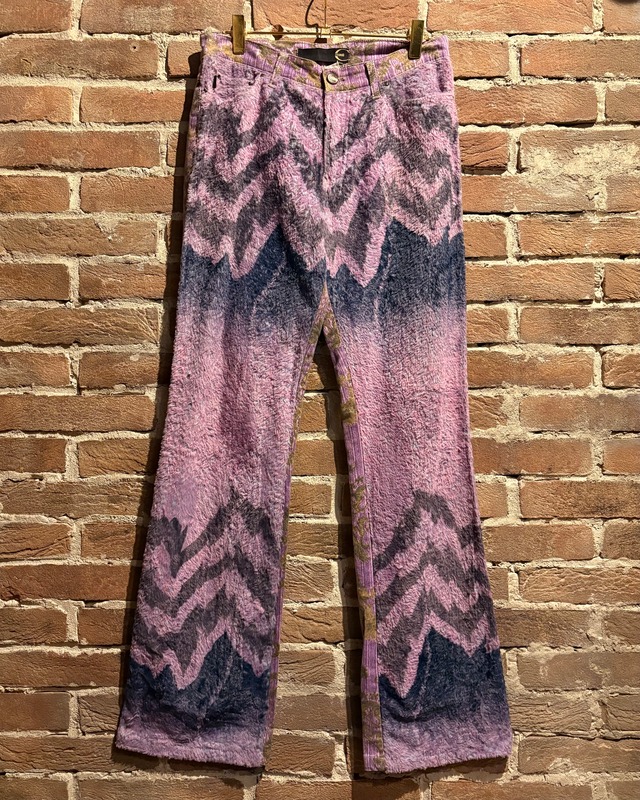 【Caka act3】“Just Cavalli” Multi Fabric × Multi Pattern Vintage Flare Pants