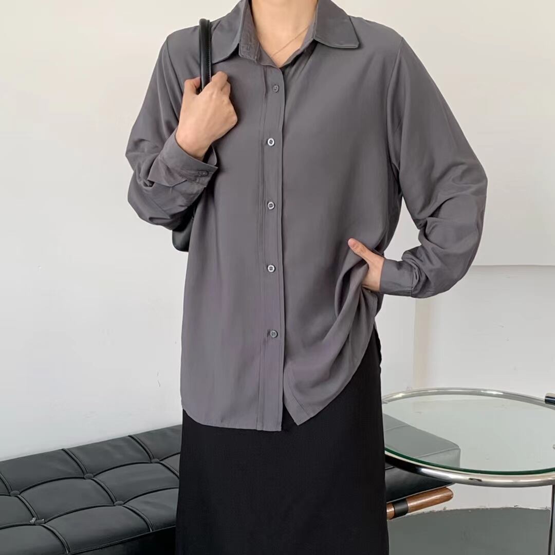 バックシャンとろみシャツ　AJ2205-602