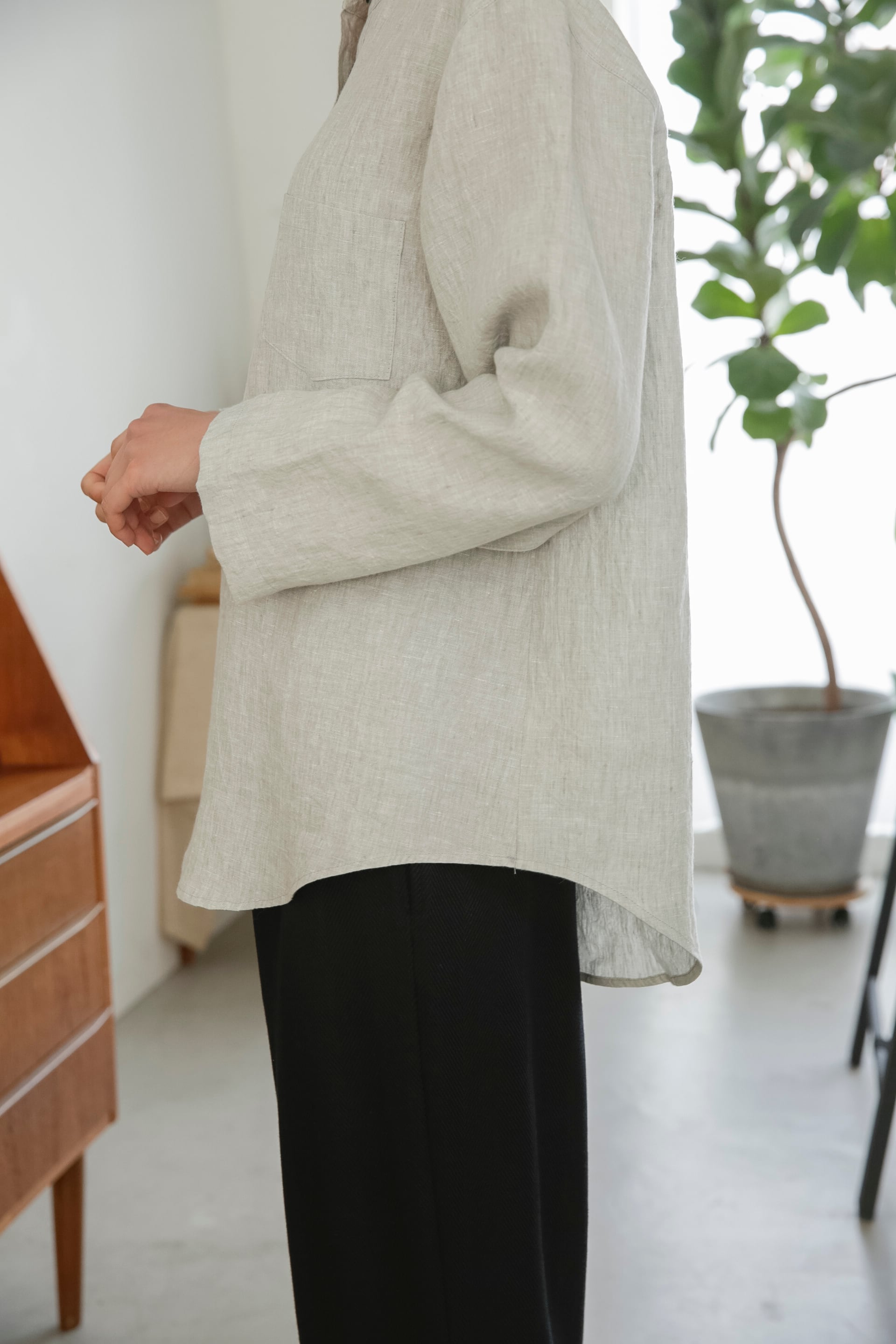 CFS6-01【縫い代付き型紙のみ】レディースグランパシャツ（半袖と長袖