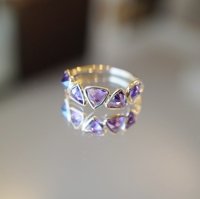 【12号】18kアメシストハーフエタニティring