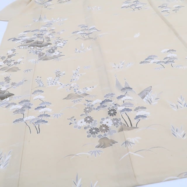 新品 紗紬 茶屋辻 夏着物 正絹 仕付糸付“懐かしい水辺の景色”訪問着 4057