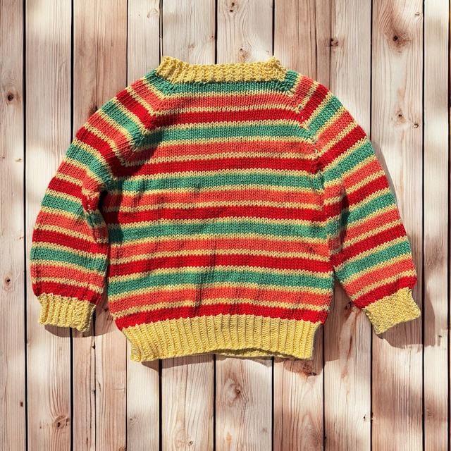 【KIDS】colorful hand knit size:3歳-5歳前後 100-120前後